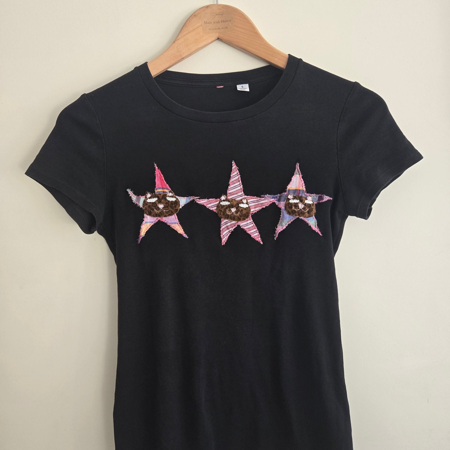 Cat Star Black Tee