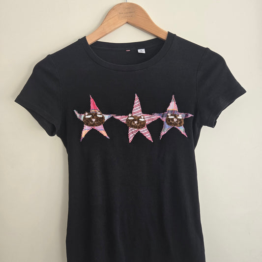 Cat Star Black Tee